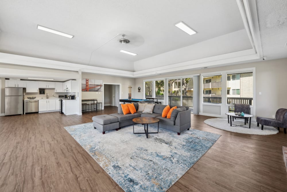 Spacious clubhouse at The Ralston at Belmont Hills, Belmont, California