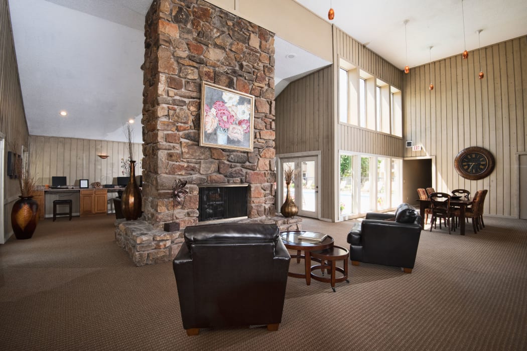 Spacious clubhouse at Aspen Park Apartments in Wichita, Kansas