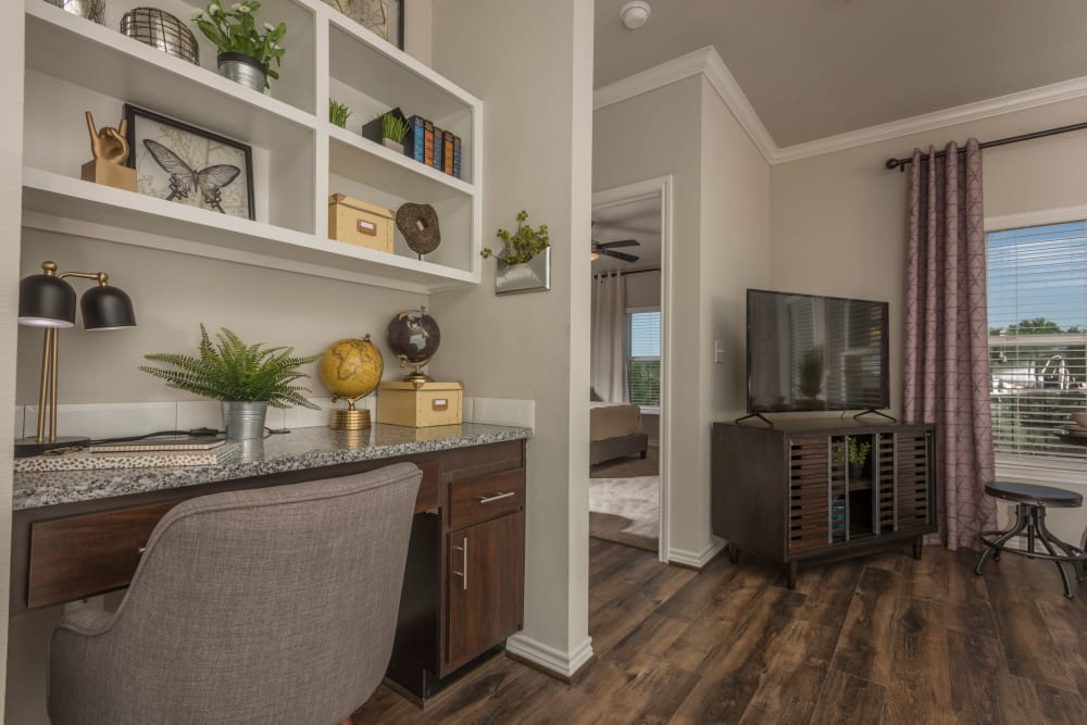 Modern living rooms at The Abbey at Dominion Crossing in San Antonio, Texas