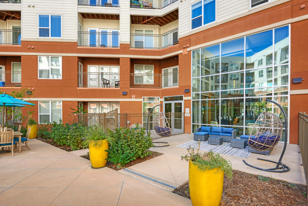 Poolside Lounging Space at Helios in Englewood, Colorado