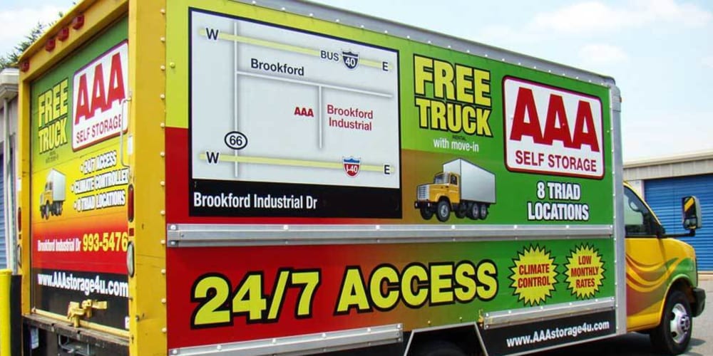 rent a moving truck at AAA Self Storage at Brookford Industrial Dr in Kernersville, North Carolina