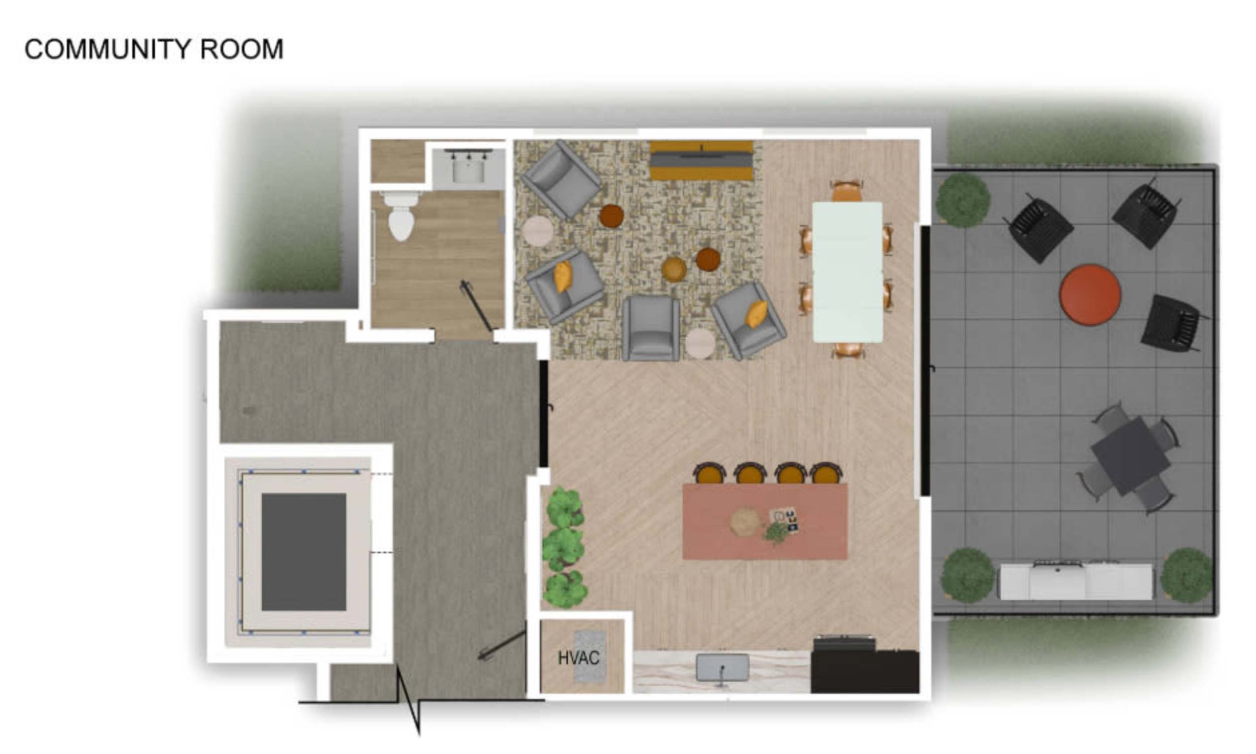 2D Rendering of the Community Room