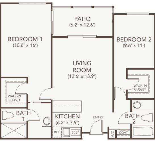 Assisted living two bedroom two bath at Oakmont Gardens in Santa Rosa, California