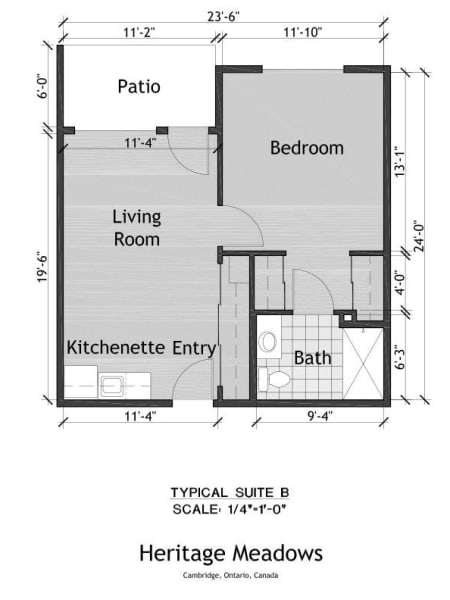 1 bedroom floorplan at senior-living/on/cambridge/hespeler-road