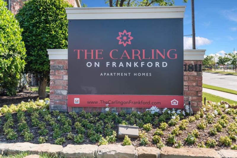 Exterior sign at The Carling on Frankford in Carrollton, Texas