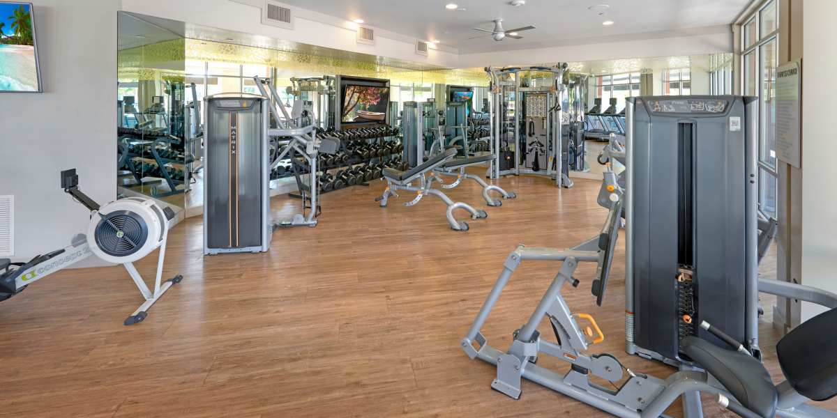 Fitness center with plenty of individual workout stations at Helios in Englewood, Colorado