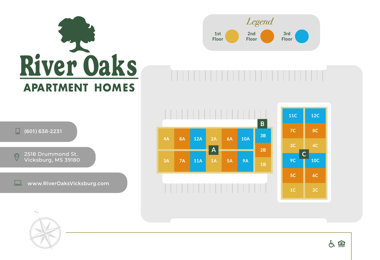 Sitemap at River Oaks in Vicksburg, Mississippi