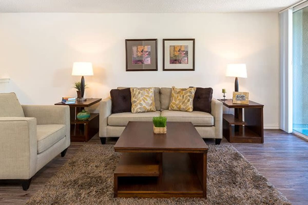 Apartment with wood style floor at The Ruby Hollywood, Los Angeles, California