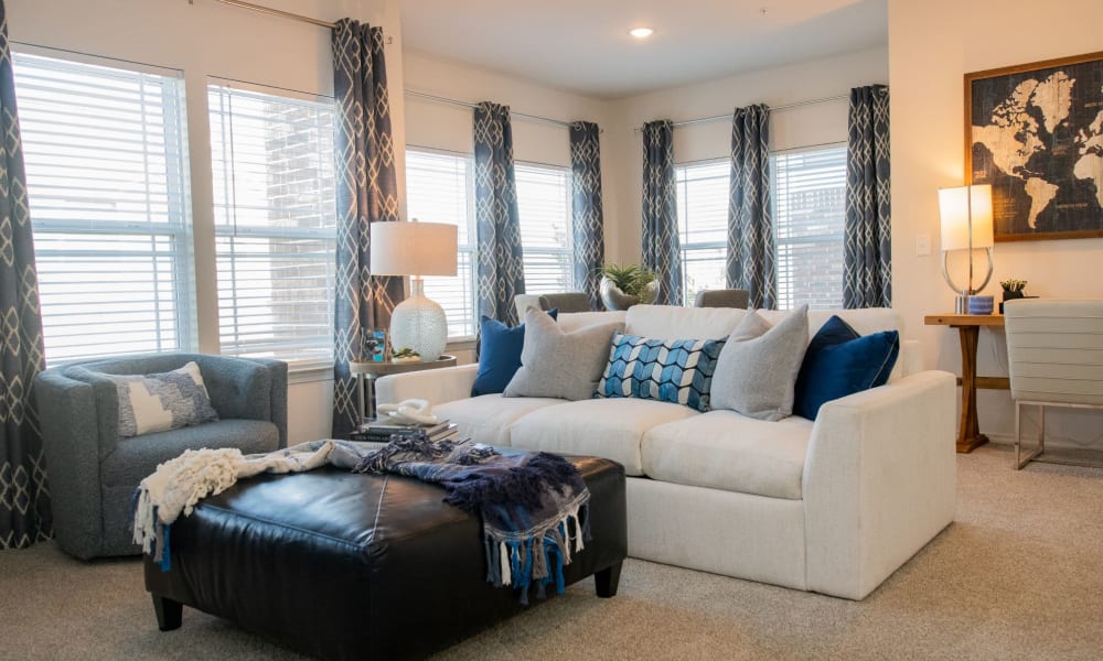 Living room at Center 301 Apartments in Belton, Missouri