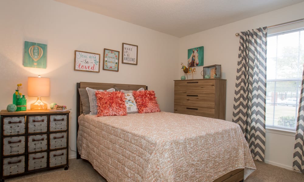 Bedroom at Tammaron Village Apartments in Oklahoma City, Oklahoma