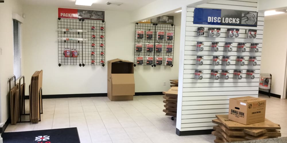 Packing supplies sold at StorQuest Self Storage in Friendswood, Texas