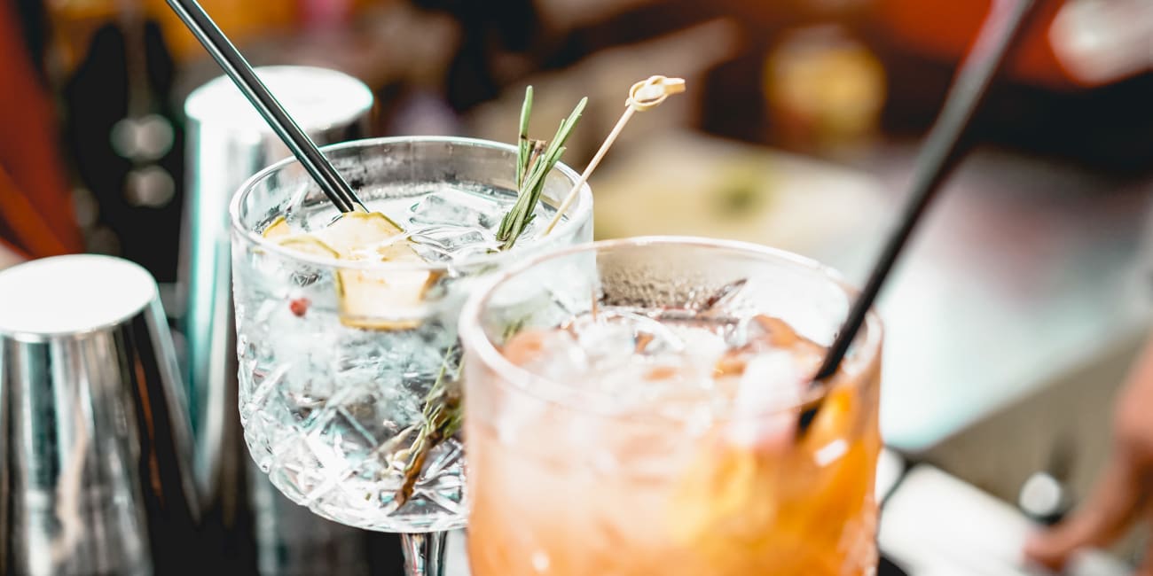Fresh cocktails on the bar at a locals' favorite restaurant near Cadence at Nocatee in Ponte Vedra, Florida