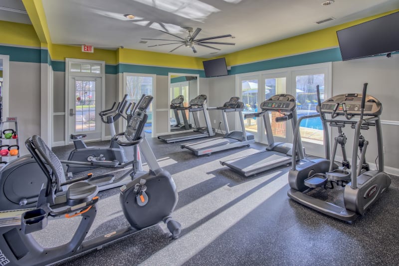 Well equipped fitness center at The Madison in Charlotte, North Carolina