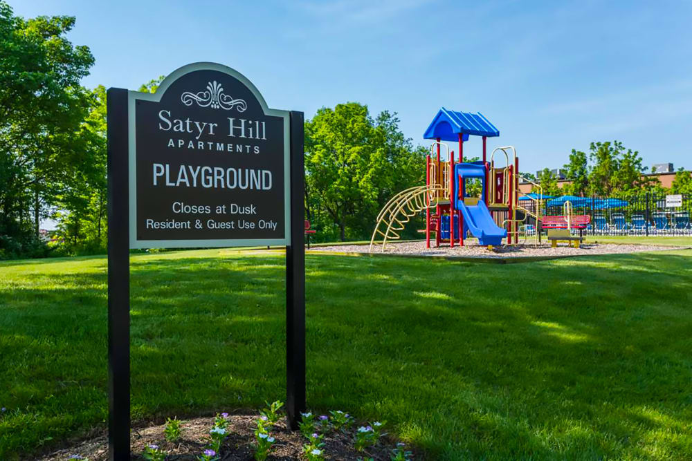 Children's playground at Satyr Hill Apartments in Parkville, Maryland