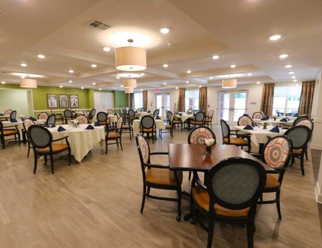 Dining room at Harmony on the Peninsula in Yorktown, Virginia