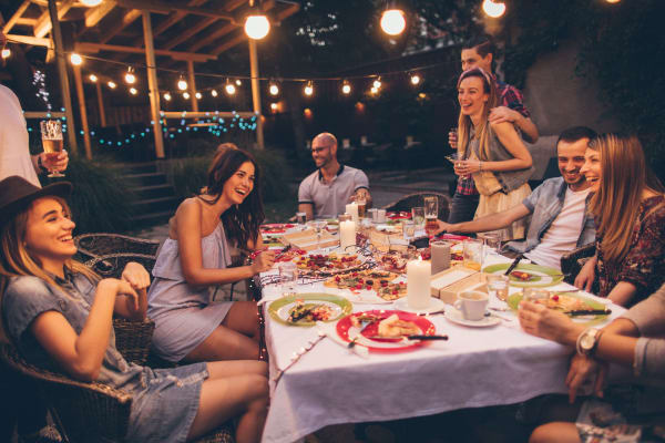 Residents having a group dinner out near Canopy at the Trails in Phoenix, Arizona