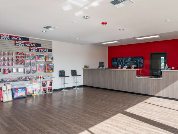 Front desk and security monitoring at StorQuest Self Storage in Redmond, Washington