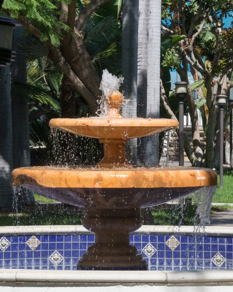 Beautiful fountain at Westside Terrace, Los Angeles, California