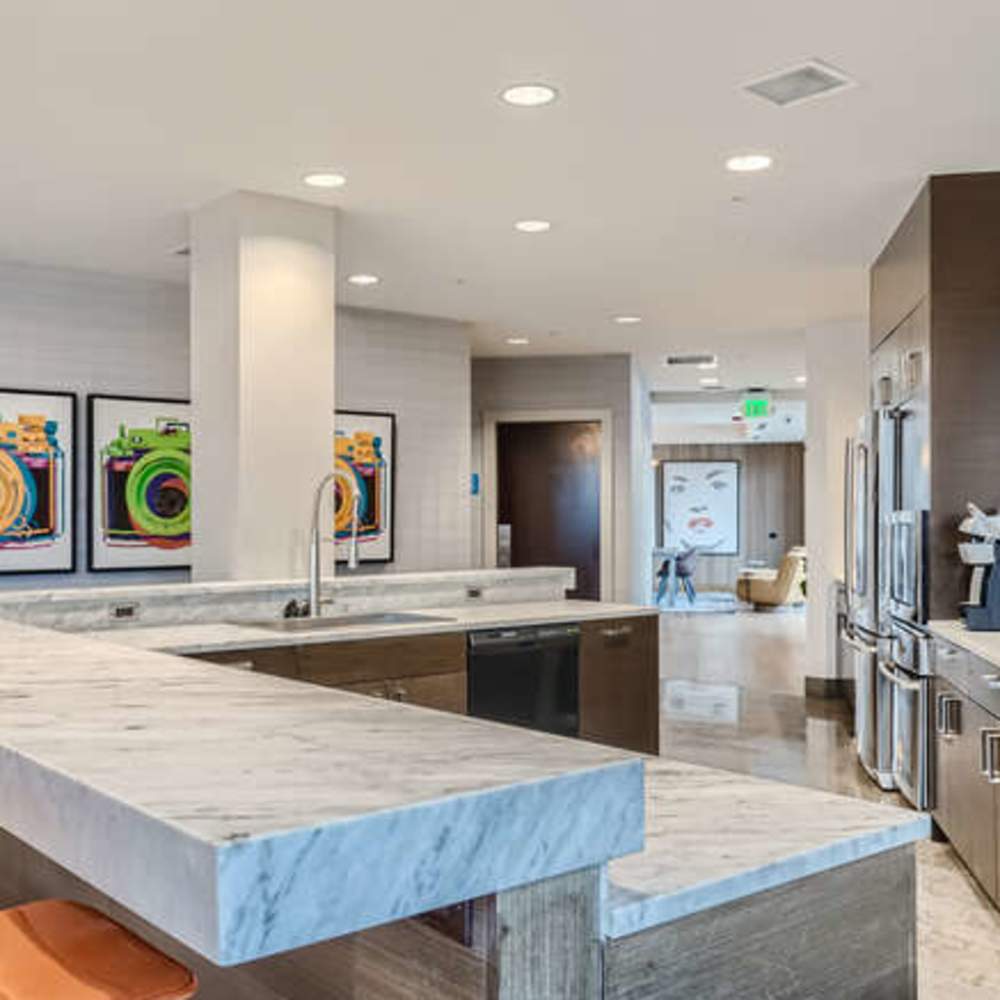 Kitchen and bar at The View at Wash Park in Denver, Colorado