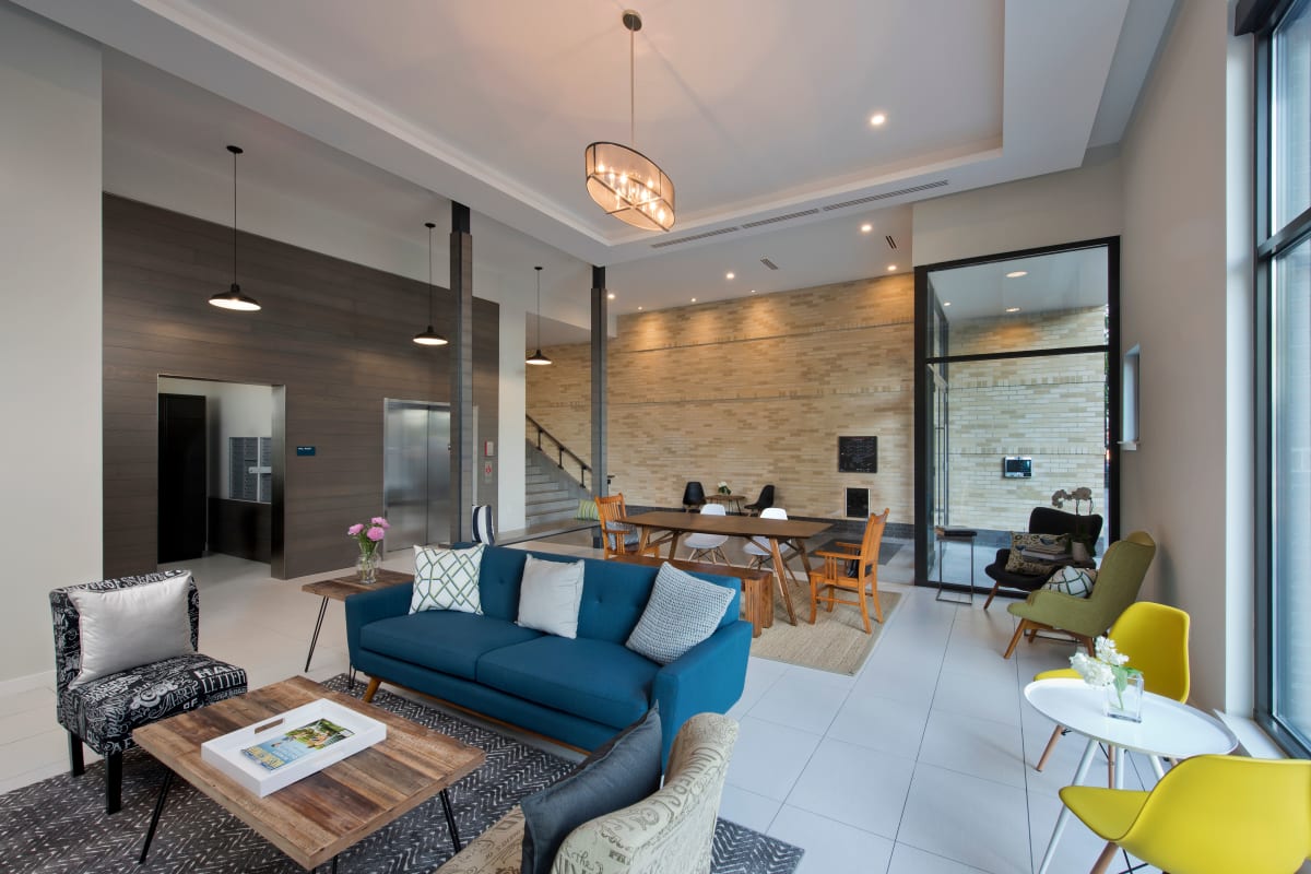 Cozy lobby are where residents can hang out and relax at 3825 Georgia in Washington, District of Columbia