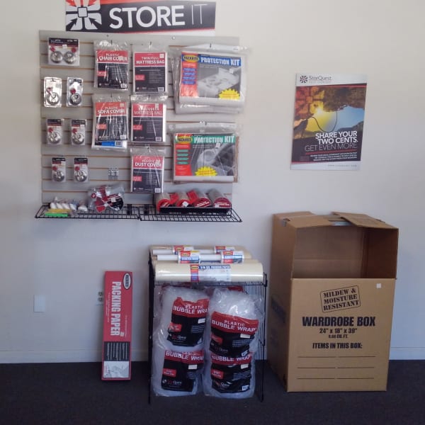 Packing supplies available at StorQuest Self Storage in Ripon, California