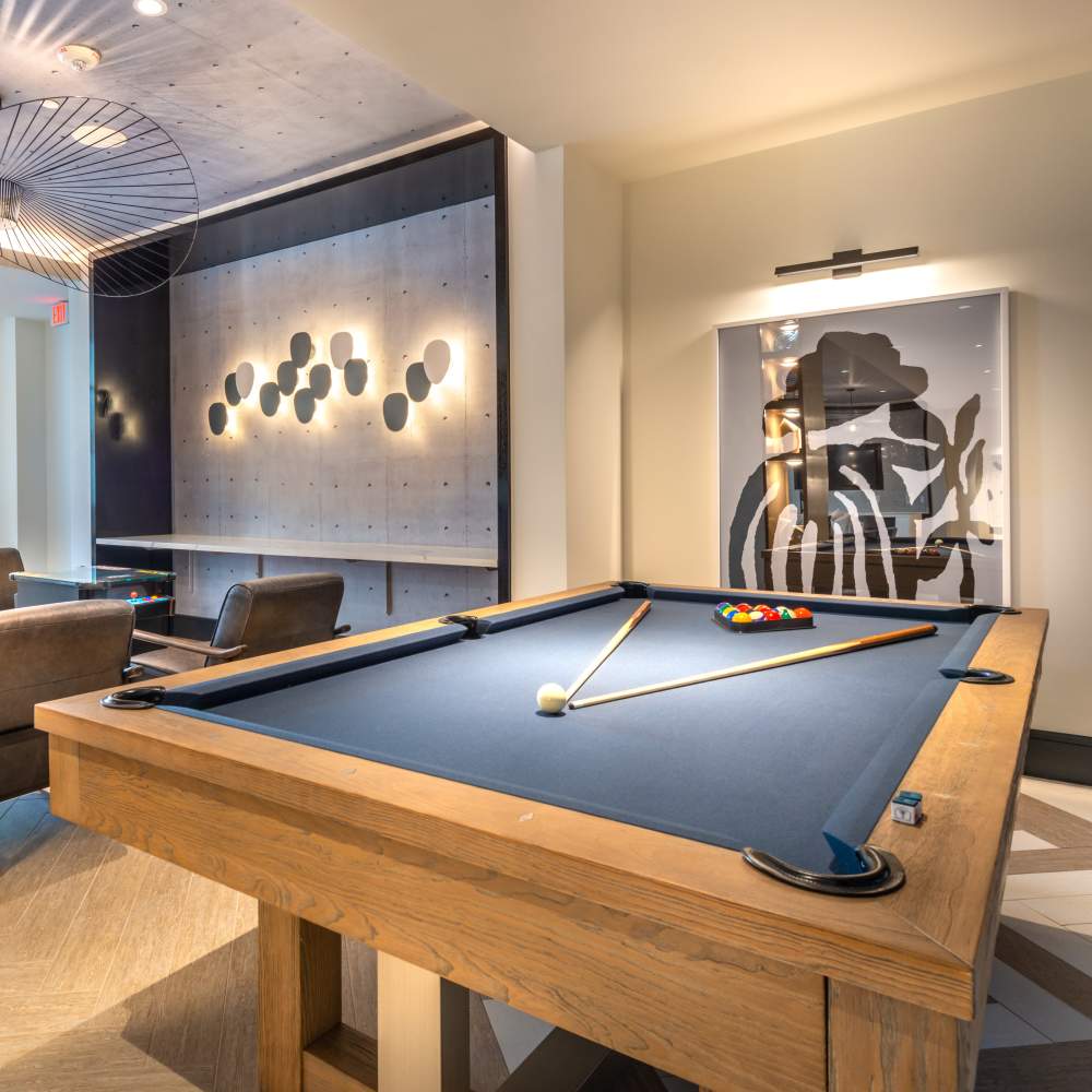 Game room with a lot of game items available at Cornell Midtown in Dallas, Texas