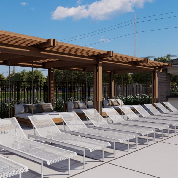 Sun loungers at Attain at Bradford Creek, Huntsville, Alabama