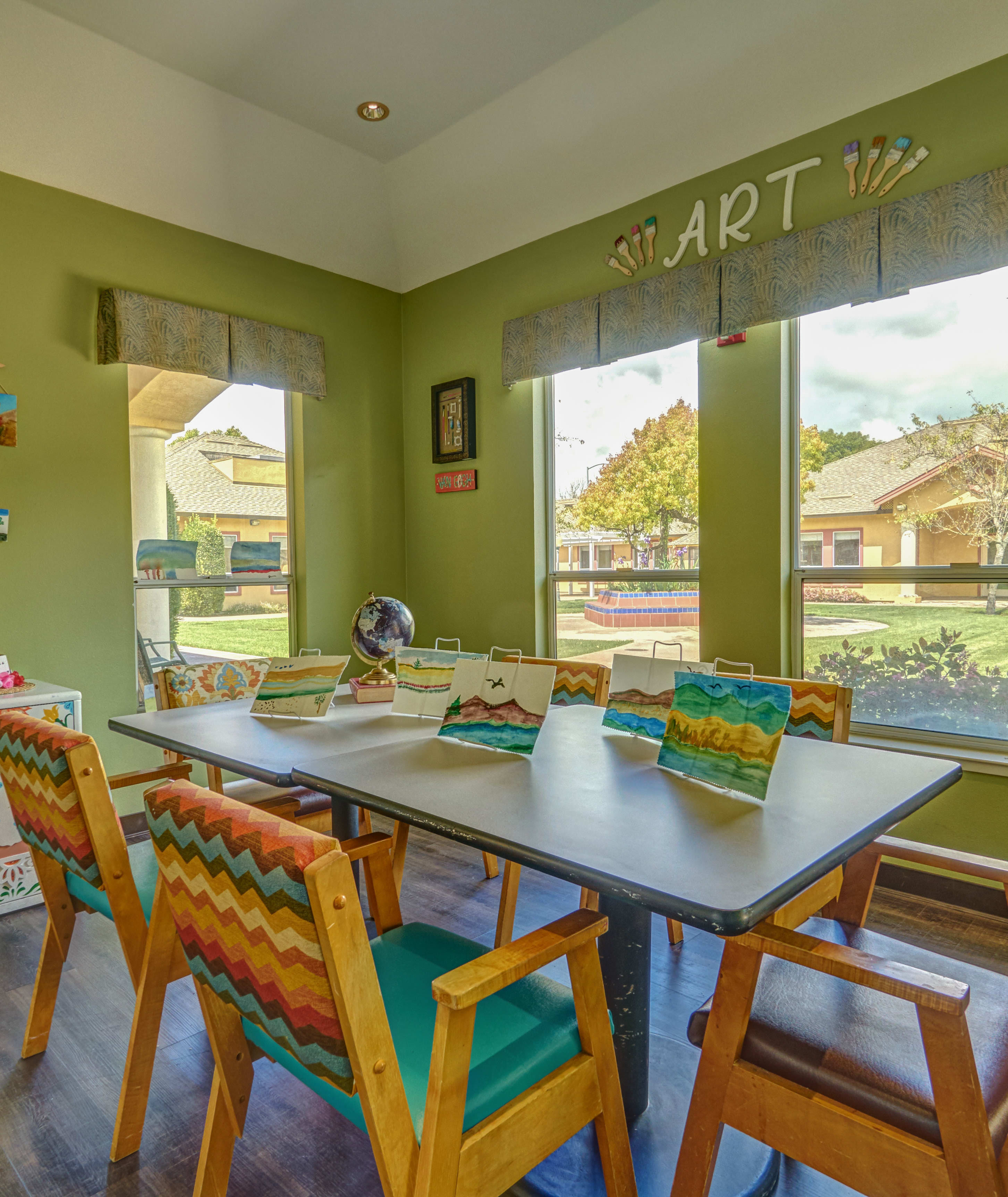 Paint room at MuirWoods Memory Care in Petaluma, California