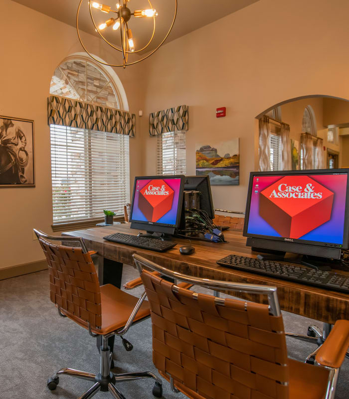 Computer area at Tuscany Place in Lubbock, Texas