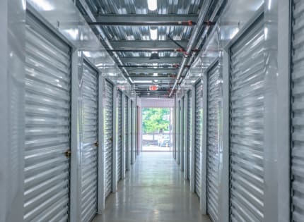 StorQuest Self Storage well lit hallway in Tigard, Oregon