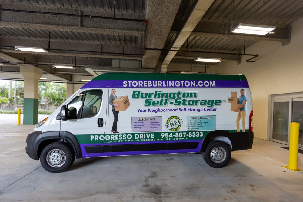 Free moving truck rentals at Burlington Self Storage - Fort Lauderdale in Fort Lauderdale, Florida