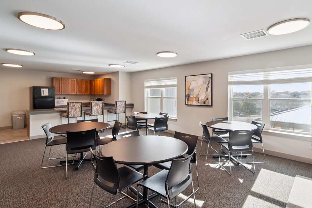 Dining area at Villas At Mesa Ridge in Fountain,Colorado