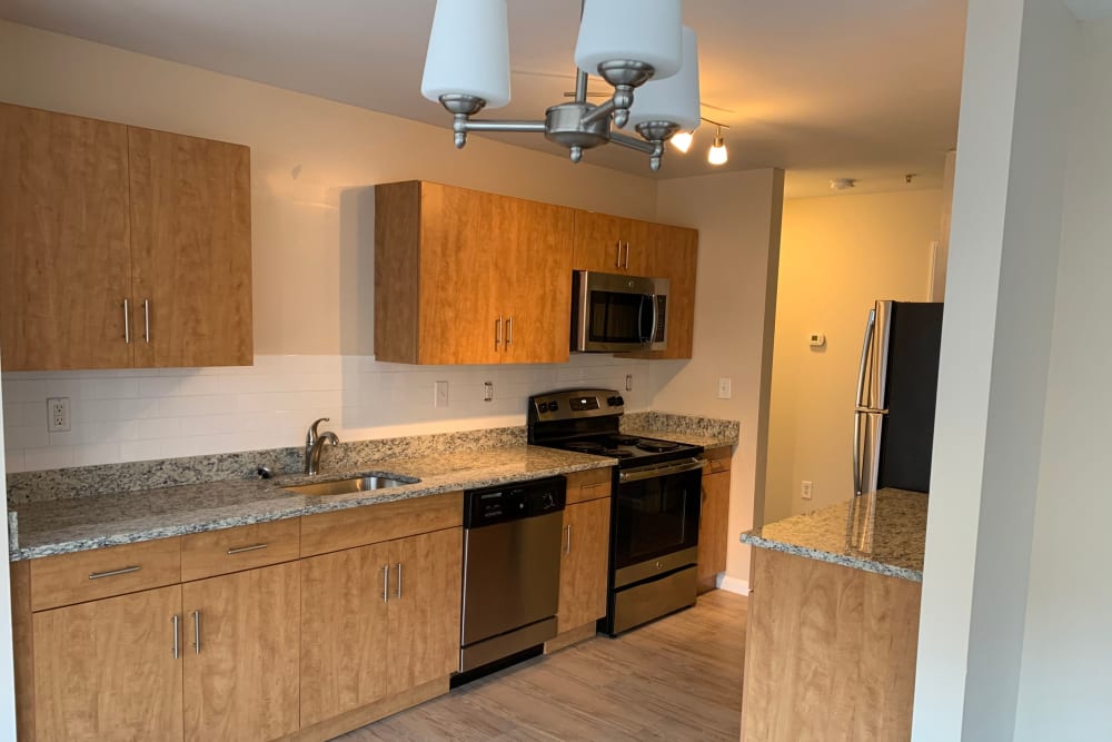 A kitchen at Summit at Mill Ridge in East Haven, Connecticut