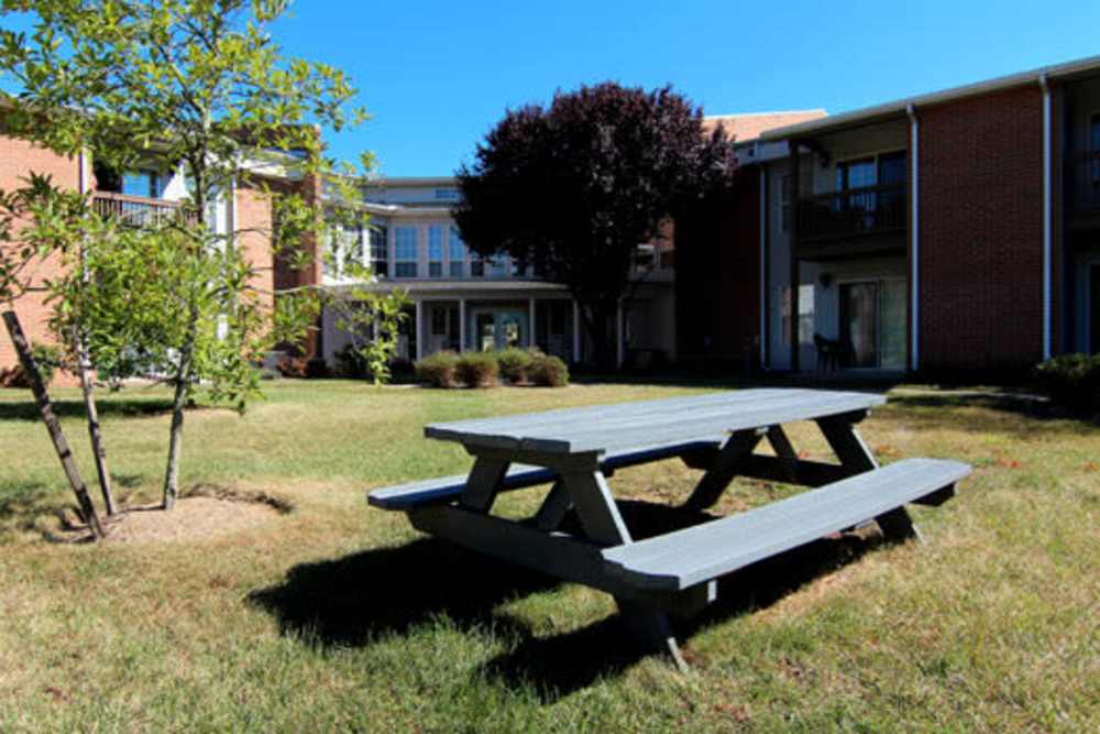 Community picnic area at Lincoln on the Park in Emmitsburg, Maryland