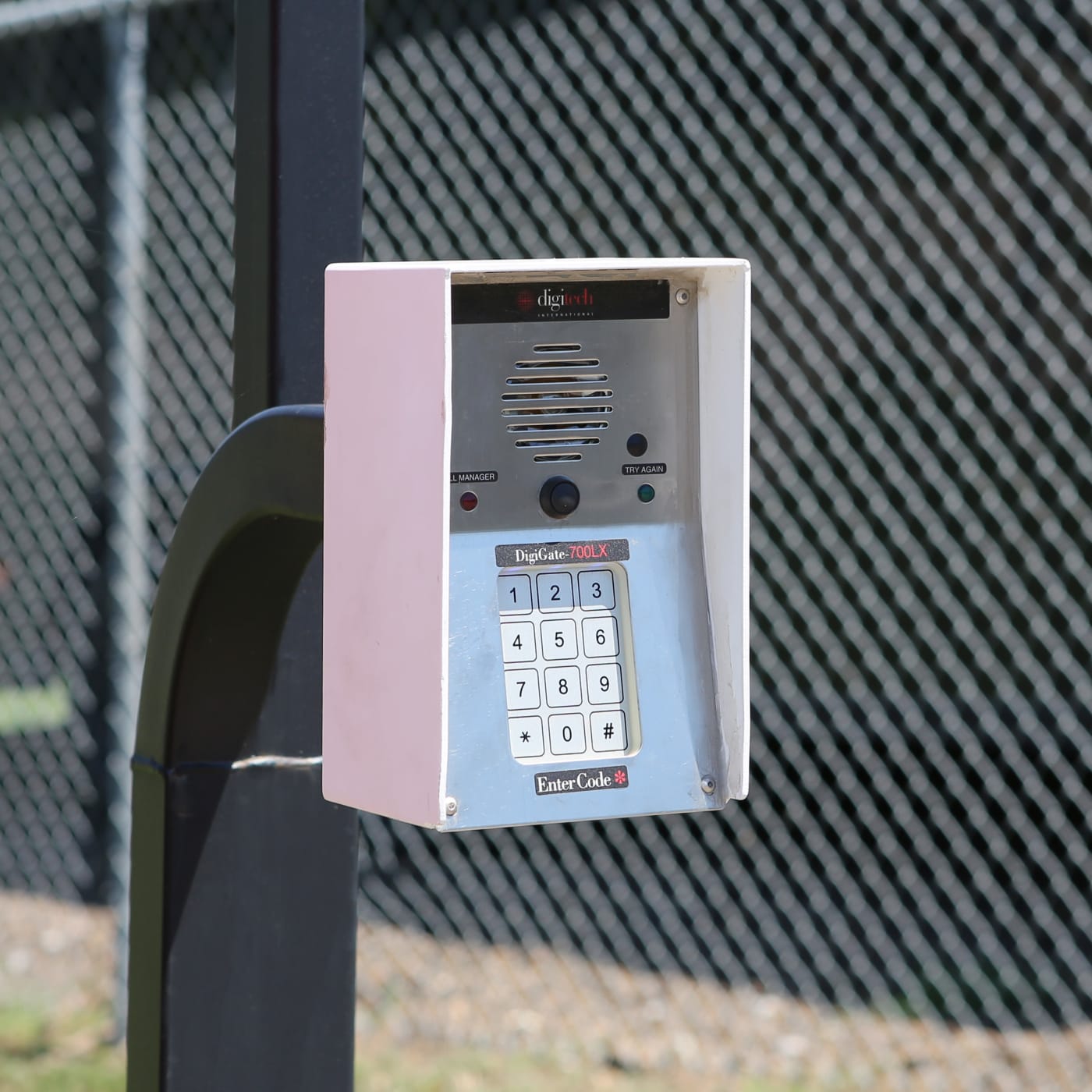 Keypad entrance to Midgard Self Storage in Oakland, Tennessee