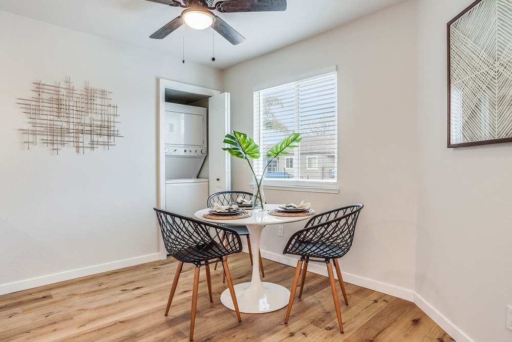 Dining room view at Trails at 2112 in Modesto, California.