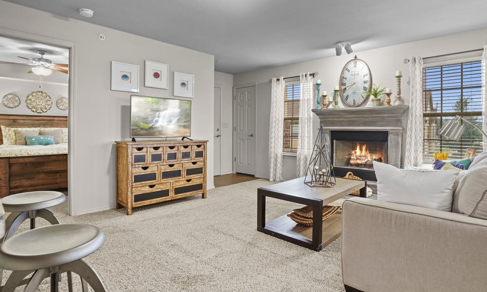 Living room at Portofino Apartments in Wichita, Kansas