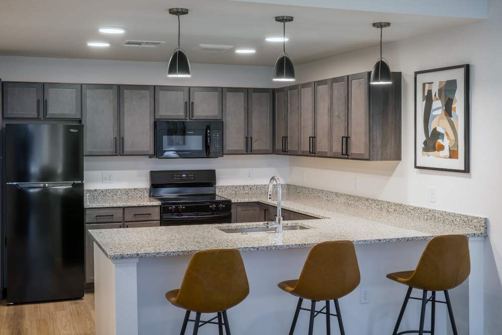 Modern kitchen at The Reserves at Eagle Point.