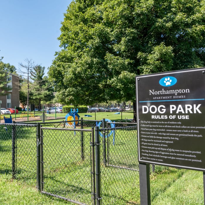 Dog park at Northampton Apartment Homes in Largo, Maryland