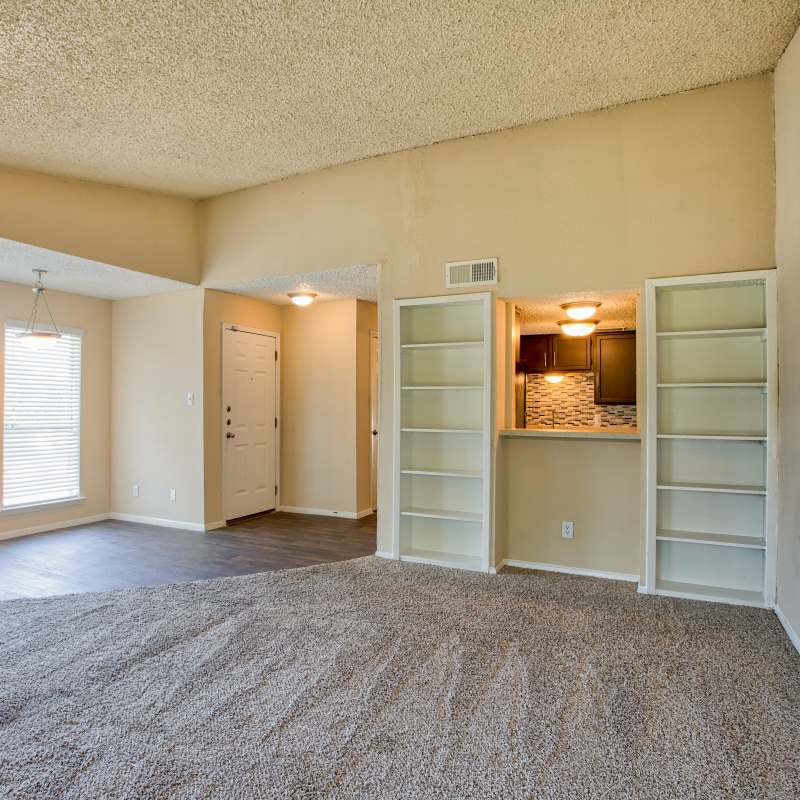 Apartment living room at Highlands Creek Apartments in Dallas,Texas at Highlands Creek Apartments in Dallas, Texas