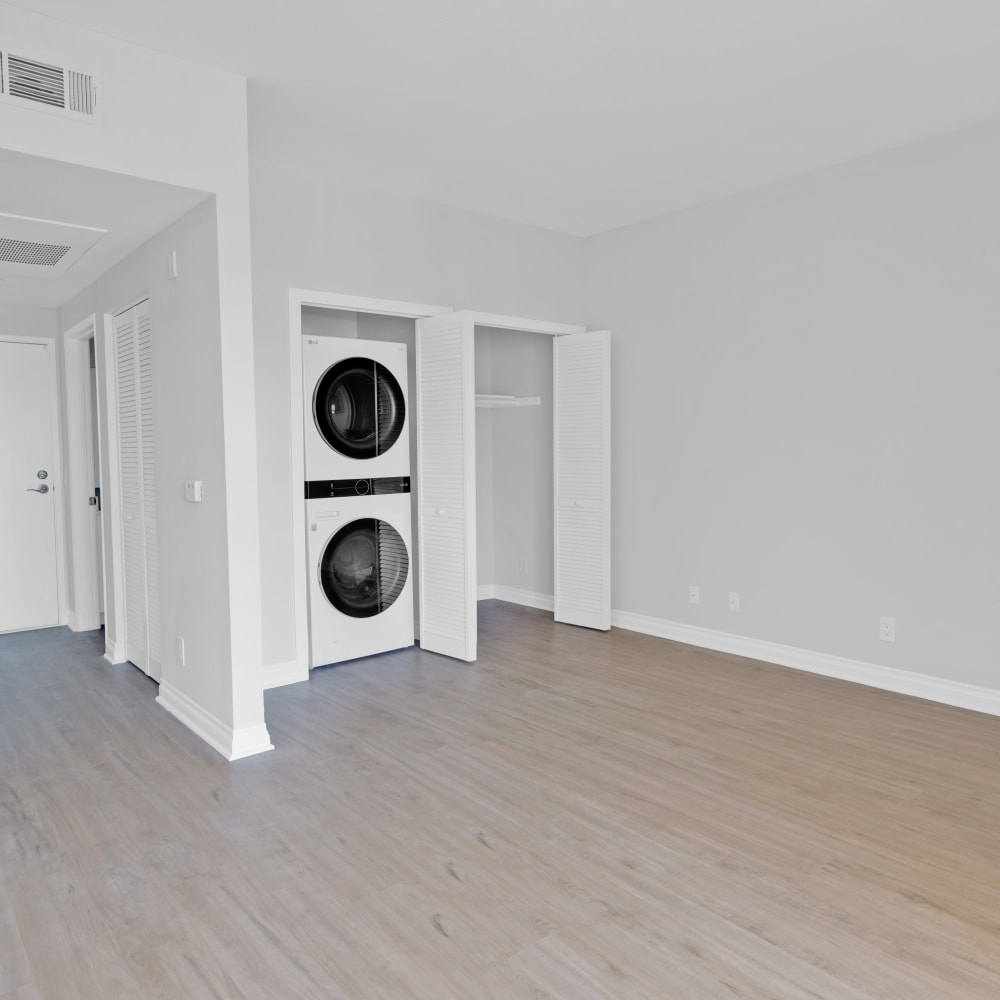 In-unit washer and dryer at The Tower at Hollywood Hills, Los Angeles, California