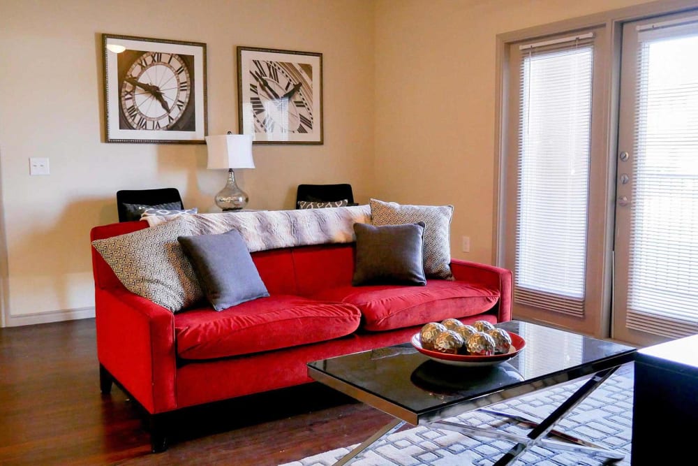 spacious living room at Anatole at City View in Lubbock, Texas