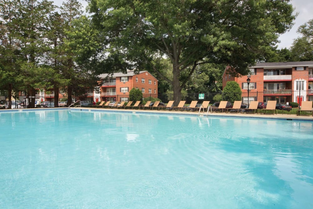 Gated swimming pool at Eagle Rock Apartments at Framingham in Framingham, Massachusetts