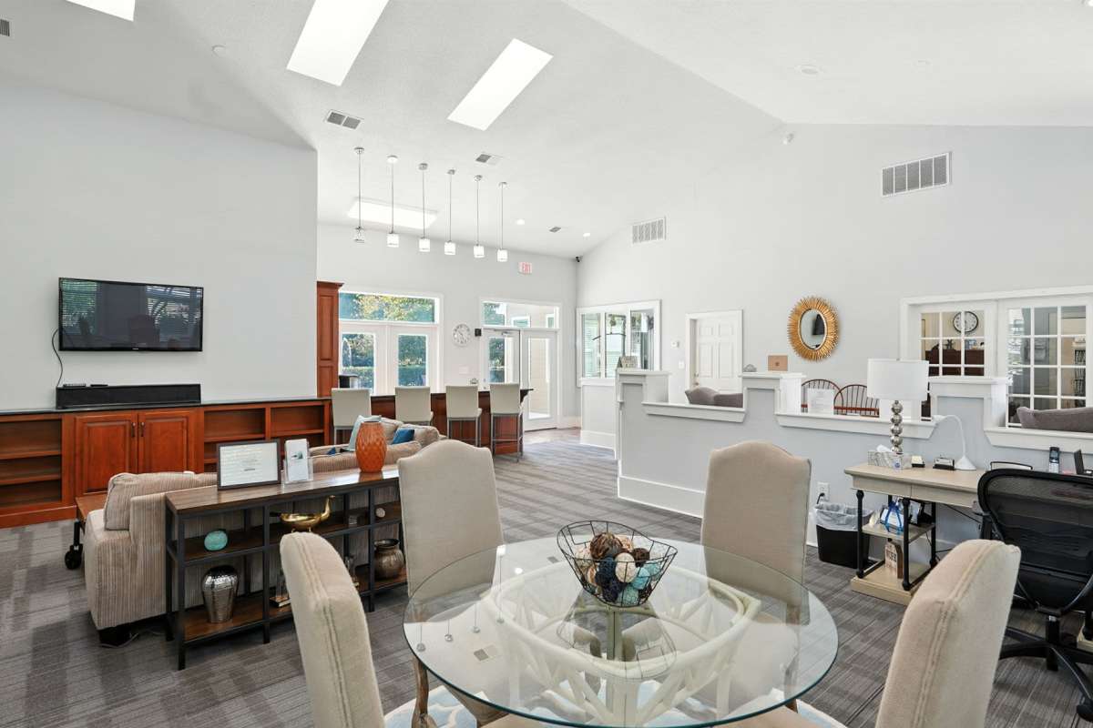 Clubhouse and lounge space at Monmouth Woods in King George, Virginia