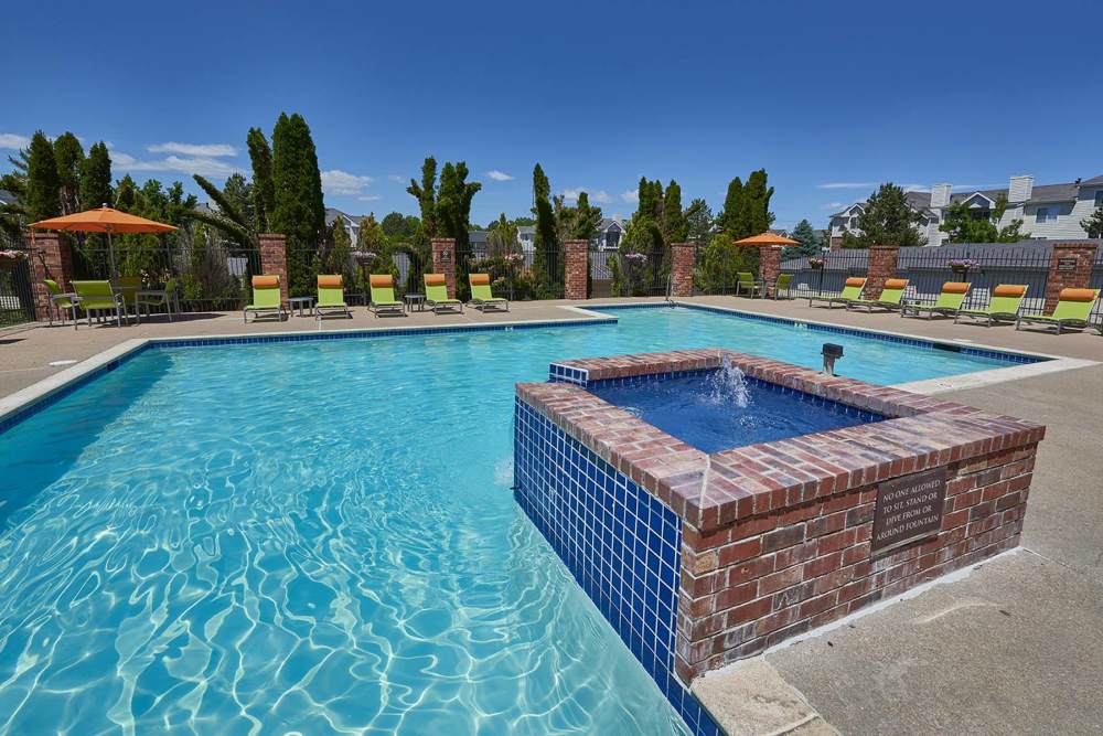 Outdoor pool at Helios in Englewood, Colorado