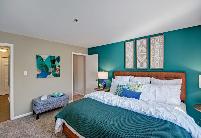 Bright bedroom at Exton Crossing in Exton, Pennsylvania
