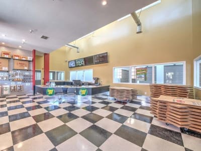 Interior view of the leasing office at East Sac Self Storage in Sacramento, California