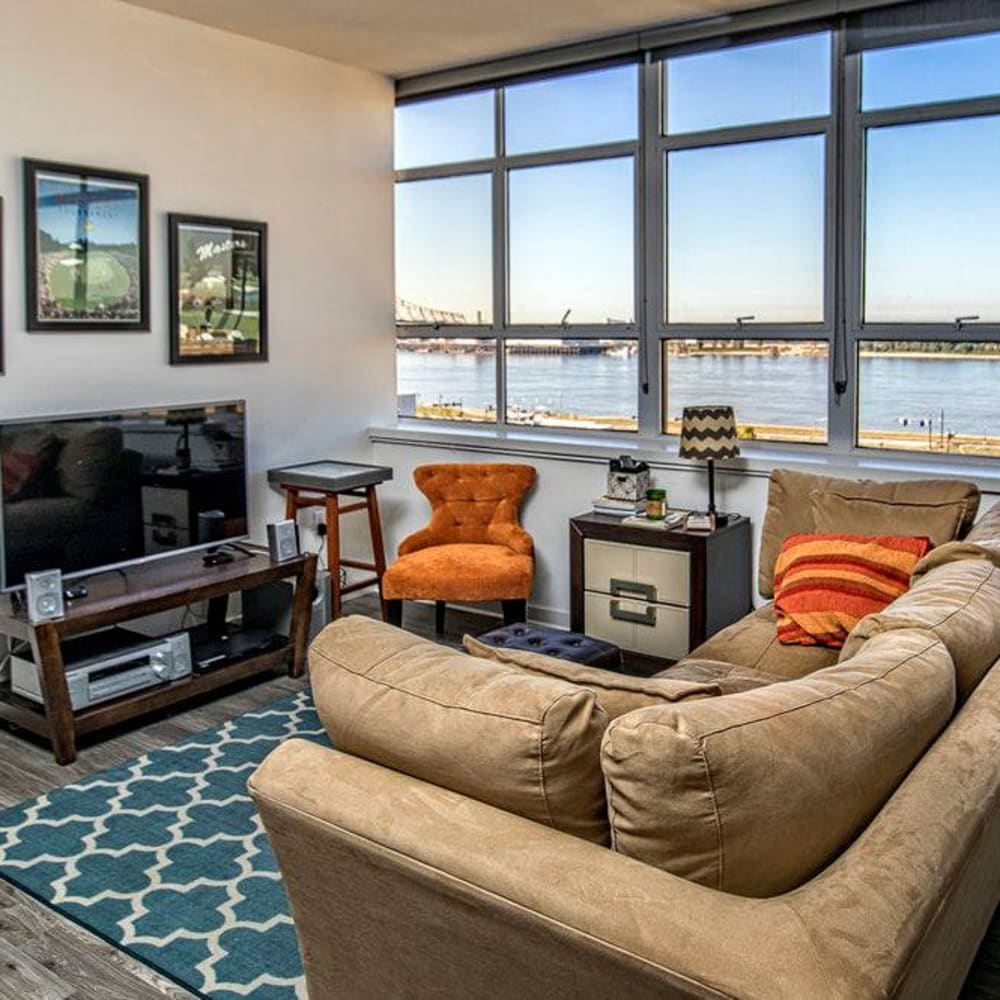 Happy residents in their apartment home at 440 on Third Apartments in Baton Rouge, Louisiana
