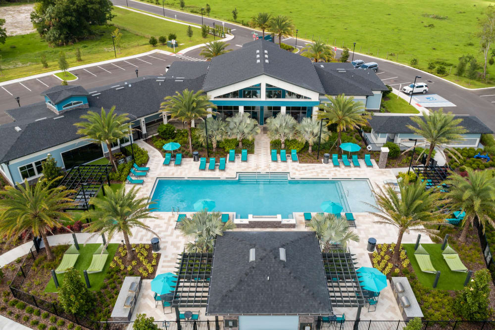 Drone view of pool at Integra Crossings in Sanford, Florida