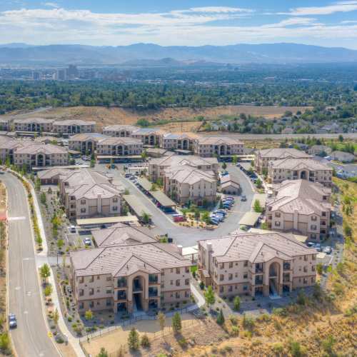 Happy dog posing for picture at The Villas at Keystone Canyon in Reno, Nevada